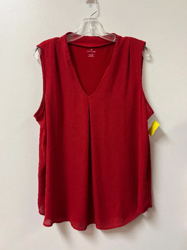 Top Sleeveless By Worthington In Red, Size: Xl