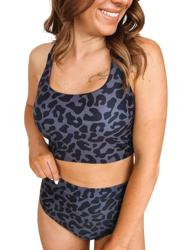 Along The Boardwalk Swim Top In Charcoal