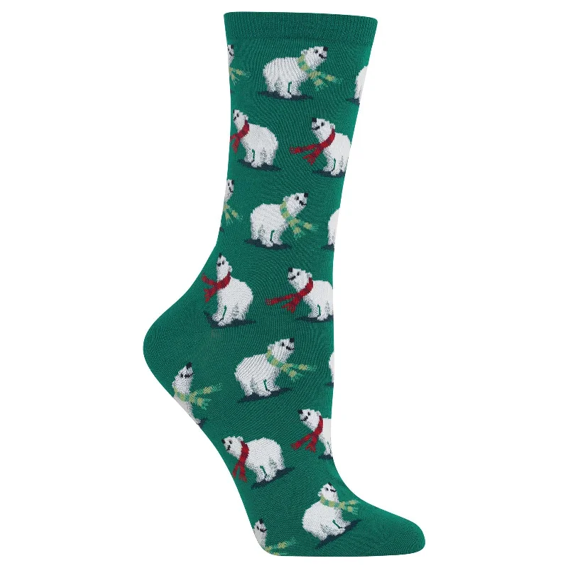 Hot Sox Womens Polar Bears Crew Socks